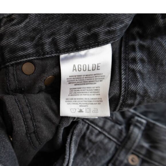 Agolde Black Straight Leg Ladies Demin Jeans Size 24 - Picture 8 of 9
